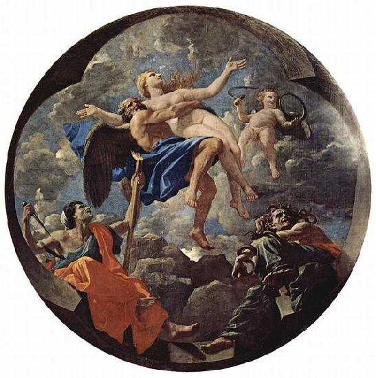 Nicolas Poussin Die Zeit und die Wahrheit, Allegorie, Tondo oil painting image